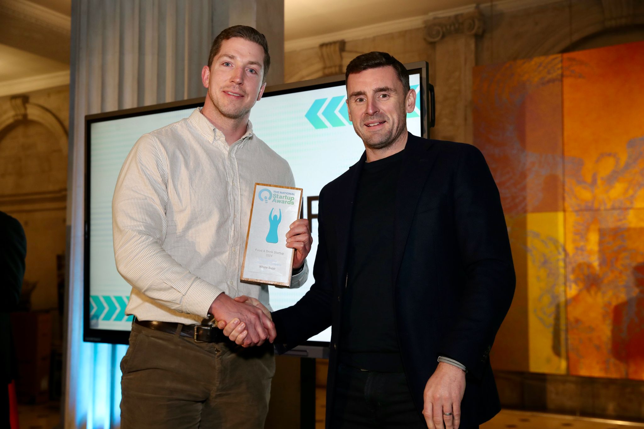 Food & Drink Startup Gold winner Whole Supp with sponsor Michael Cronin of Cronin & Co